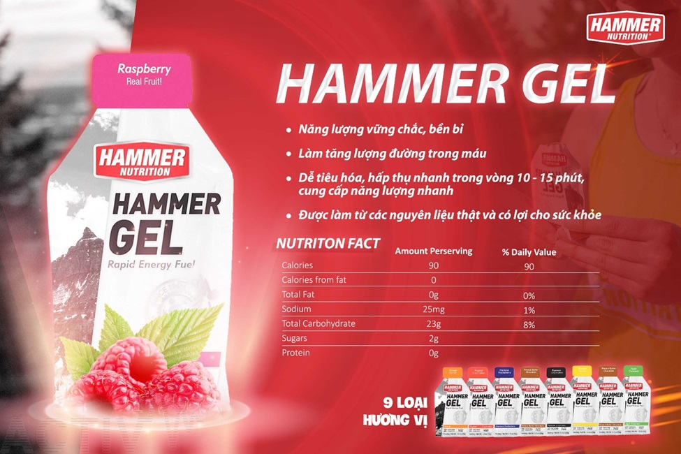 Hammer Gel cung cấp năng lượng ổn định lâu dài