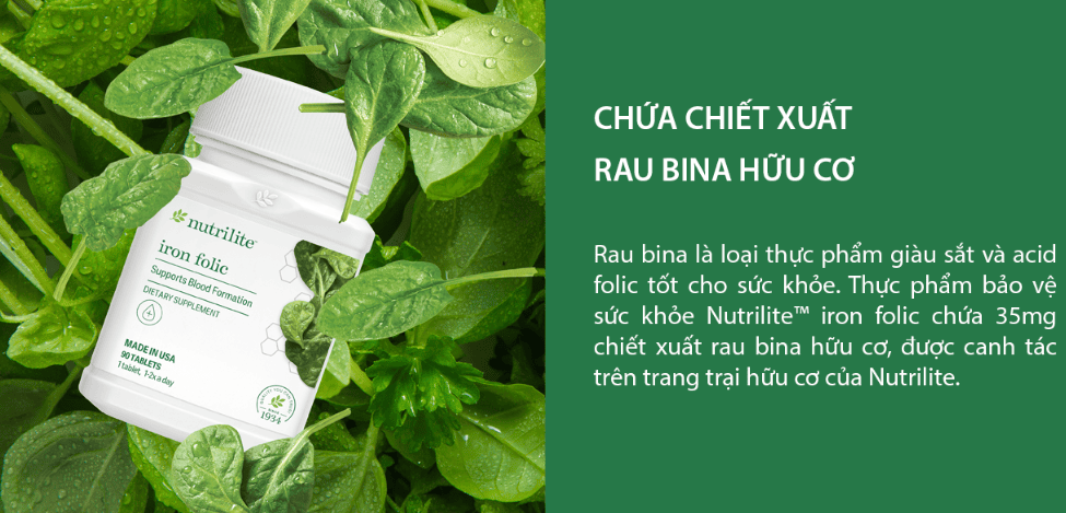 Cơ chế hoạt động của nutrilite iron-folic