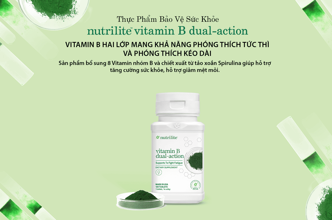 Nutrilite Vitamin B Complex: Vitamin B1, B2, B3, B5, B6, B7, B9, B12 Từ Nguồn Thiên Nhiên