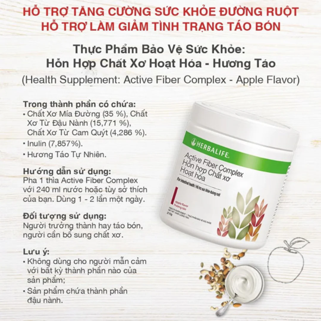 Thành Phần Chính Trong Hỗn Hợp Chất Xơ Hoạt Hóa Herbalife Active Fiber Complex