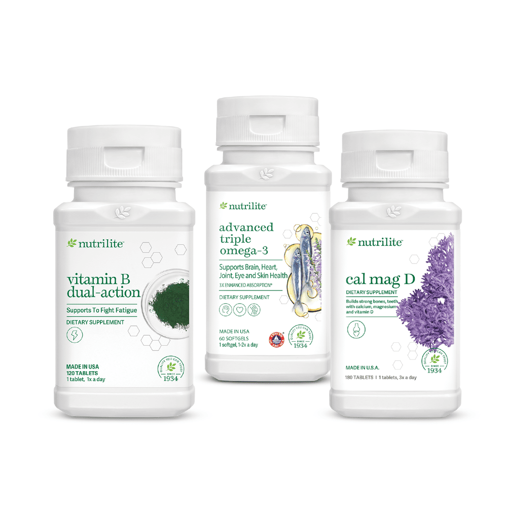 Bộ Chăm Sóc Người Lớn Tuổi Amway (Vitamin B, Omega-3, Canxi) – Hỗ Trợ Sức Khỏe Toàn Diện