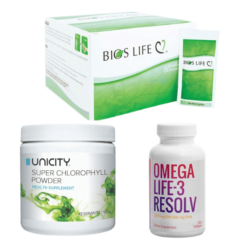 Bộ Hỗ Trợ Tim Mạch Unicity – Bios Life C, Omega-3 Resolv & Diệp Lục