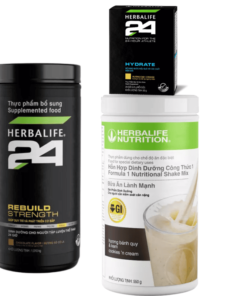 Bộ Sản Phẩm Dinh Dưỡng Thể Thao Herbalife _ F1, Đạm Đen Rebuild Strength, 24 Hydrate